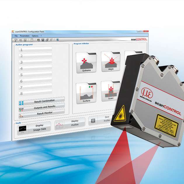 Mit Hilfe einer PC-Software lässt sich eine anwendungsspezifische Parametrierung der ScanControl-Scanner vornehmen.