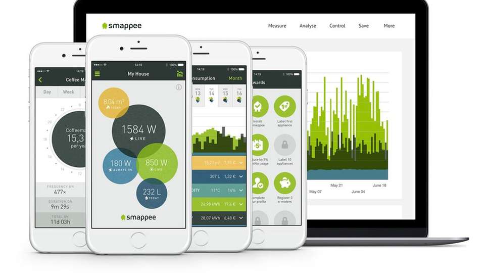 Mit der mobilen Smappee App lassen sich sowohl der klassische Energiemonitor als auch der Solar-Energiemonitor überwachen.