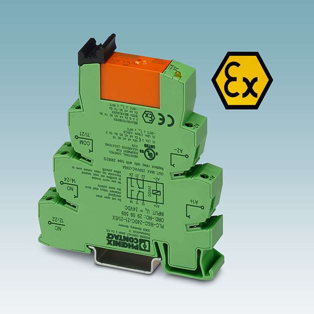 Neue Varianten: Modul in 14 mm Baubreite ausgerüstet mit Zwei-Wechsler-Relais (2 x 6 A) oder die Hochstrom-Variante mit 1 x 10 A zum Einsatz in explosionsgefährdeten Bereichen. 