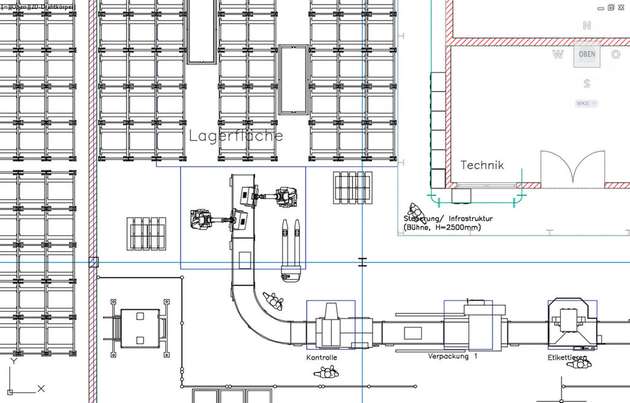 Ob 2D (links) oder 3D (rechts): Mit Factory Design lassen sich alle Anforderungen an Planung und Visualisierung abbilden.