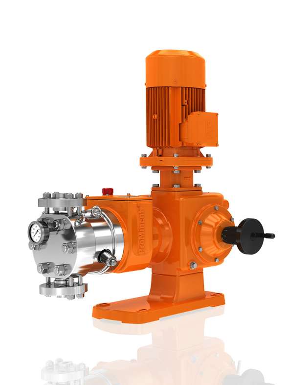 Hydraulik-Membrandosierpumpenfamilie Orlita Evolution 4 zur Dosierung von 55–7.400 l/h bei 400–10 bar Gegendruck.