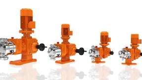 Hydraulik-Membrandosierpumpenfamilie Orlita Evolution mit hydraulisch ausgelenkter Mehrschichtmembran.