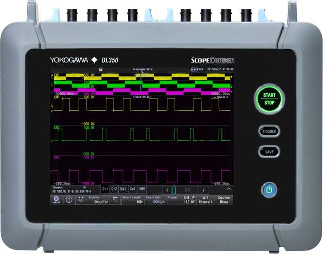 Eine Neuheit für Yokogawa im Bereich der Oszilloskope und ScopeCorder ist der resistive 8,4-Zoll-Touchscreen des DL350, der eine rauschfreie Anzeige bietet