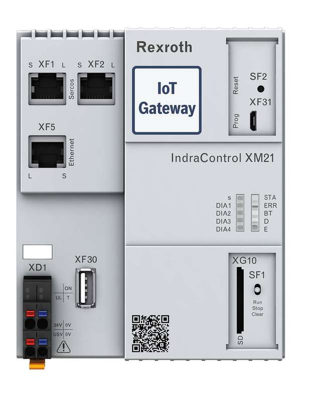 Die auf der Industrie-Hardware XM21 installierte Softwareplattform IoT Gateway bindet bestehende Maschinen und Anlagen an On-Premises- und Cloud-Plattformen an. 