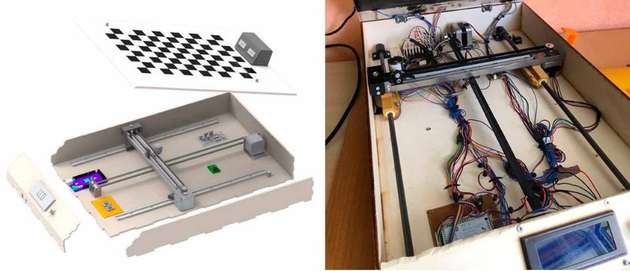 Für das Design entschlossen sich die Jungingenieure, den Roboter unter dem Schachbrett agieren zu lassen. 