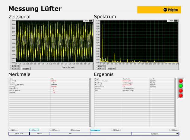 Die speziell für die akustische Güteprüfung konzipierte Prüfsoftware Quickcheck erfasst und verarbeitet alle Messsignale, steuert den Ablauf der Prüfung und kommuniziert mit dem Fertigungsleitsystem.