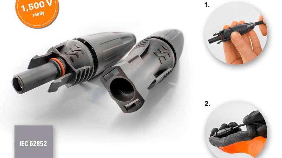 Photovoltaik-Anlagen doppelt so schnell verkabeln Die korrekte Abisolierlänge lässt sich mit Hilfe der gut sichtbaren Markierung an der Verschlusskappe prüfen. Das ergonomische Design erleichtert die Konfektionierung und Installation des PV-Steckverbinders auch unter erschwerten Bedingungen.