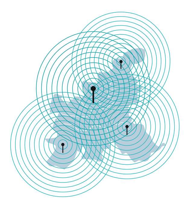 Optimierte Mastpositionierung: Ausfallsicherheit und Redundanz erhöhen die Netzqualität.