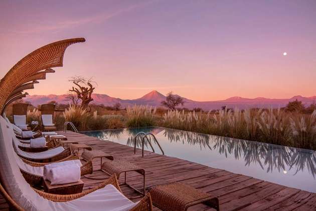 Kein Stromnetz weit und breit, trotzdem müssen die Gäste des Tierra Atacama Hotel & Spa keine Angst haben, dass das Licht ausgeht.