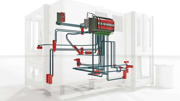 Das Mehrachssystem Movidrive moduar aus dem Automatisierungsbaukasten Movi-C regelt sämtliche Motoren in der Rotorbestückungsanlage.