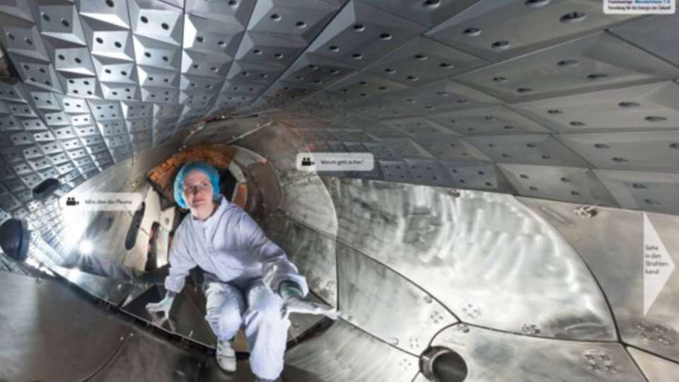 Der virtuelle Rundgang führt bis in das Herz der Anlage - das Plasmagefäß 