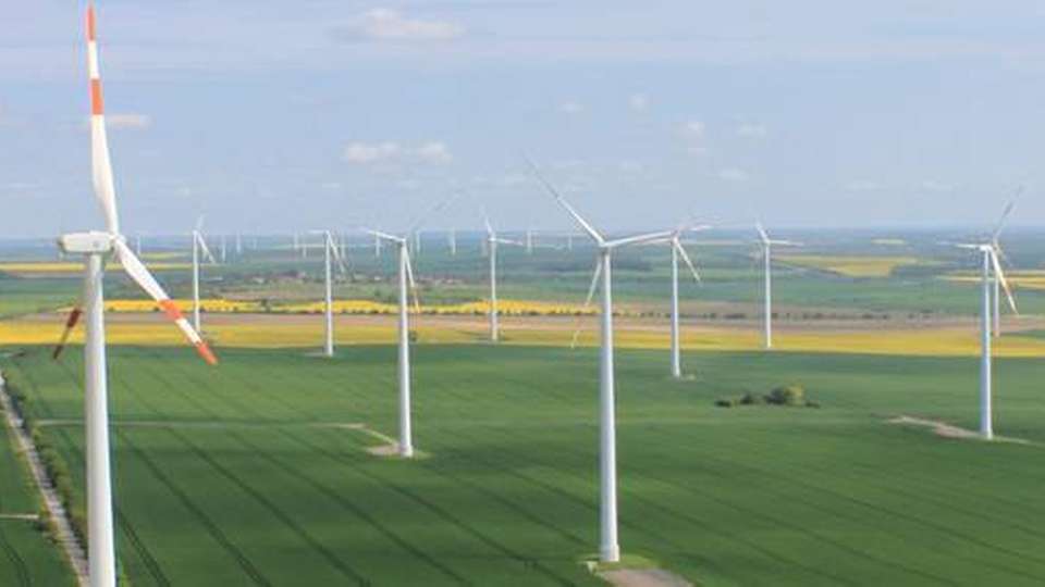 Der Windpark Alsleben in Sachsen-Anhalt.