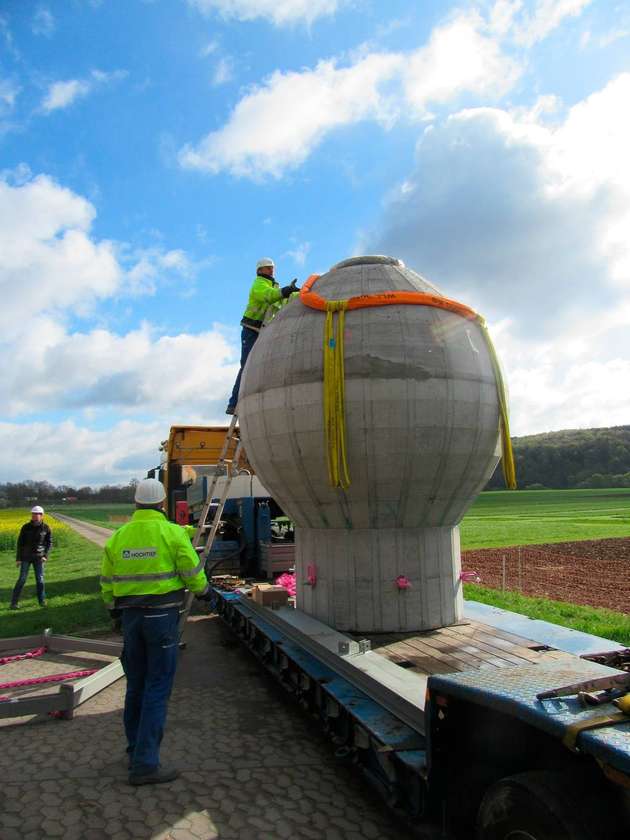 Betonspeicherkugel im Modellmaßstab 1:10 für Offshore-Pumpsspeicherkraftwerk