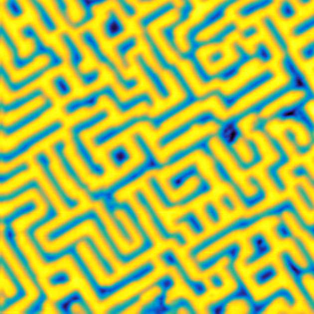 Die labyrinth-Struktur auf der Oberfläche des Kristalls