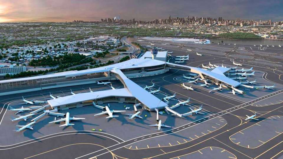 Eine Visualisierung des neuen Terminals am New Yorker Flughafen LaGuardia.