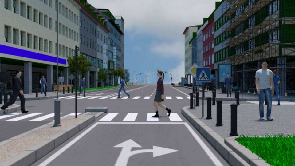 TÜV Süd und DFKI erstellen eine Beispielszenerie auf der Basis synthetischer Daten zur Verbesserung und Validierung von KI-Algorithmen für das Autonome Fahren.