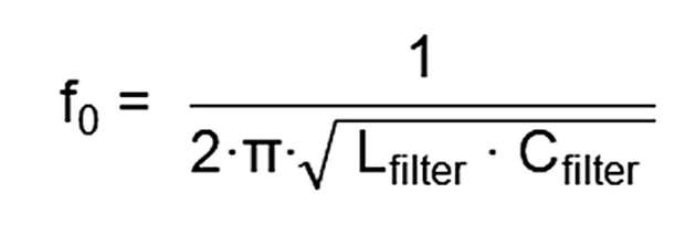 Bild 5: So lautet die Formel für die Resonanzfrequenz f0 des Filters.
