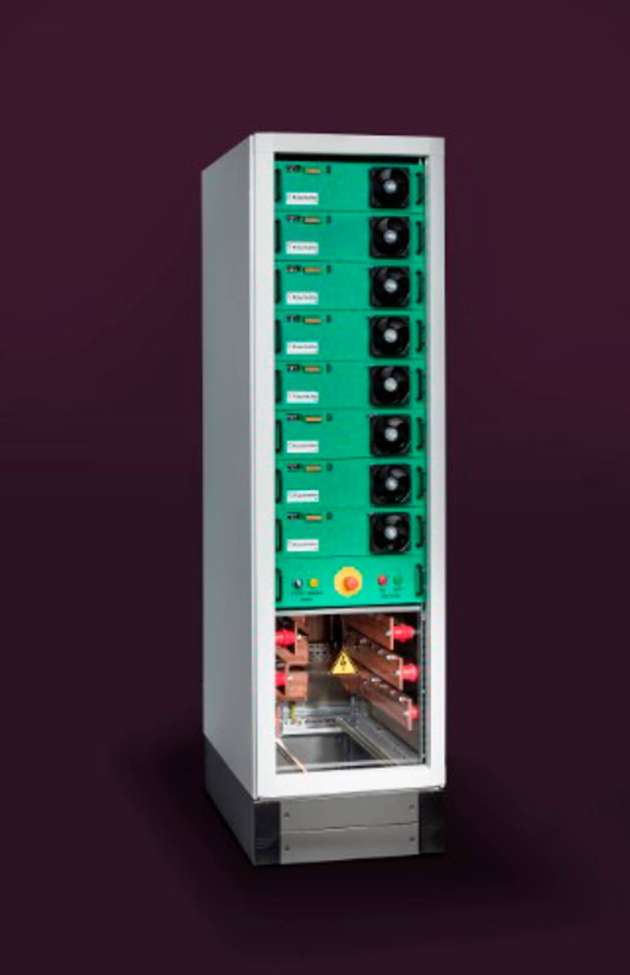 Ein Batteriewechselrichter, der durch seinen modularen Aufbau für Industriespeicher zwischen 125 und 2000 Kilowatt eingesetzt werden kann.