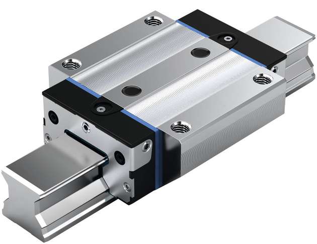Optimiertes Abrollverhalten ohne Pulsation: Die Rollenschienenführungen RSHP mit der von Bosch Rexroth entwickelten High Precision Technologie verteilen die Last im Führungswagen optimal und steigern so die Produktqualität.