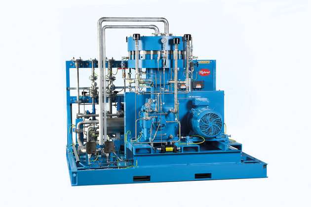 Die Metallmembrankompressoren von Mehrer verfügen über eine hydraulisch angelenkte dreifache Sandwich-Metallmembran mit integrierter Membranüberwachung.