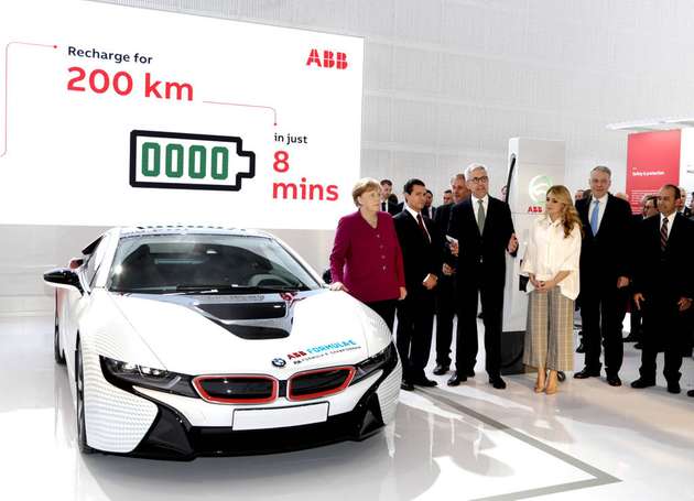 Bundeskanzlerin Angela Merkel, Mexicos Präsident Enrique Peña Nieto, ABB CEO Ulrich Spiesshofer