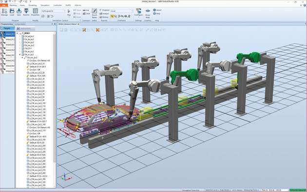 ABB Robotics präsentierte die Fabrik der Zukunft für Elektrofahrzeuge auf der Hannover Messe 2018.