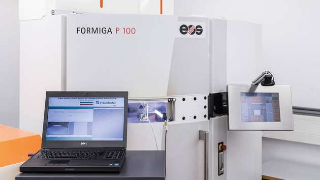 Der Prototyp des Inline-Qualitätskontrollsystems ist Teil eines Lasersinter-Demonstrators im Fraunhofer IPA.