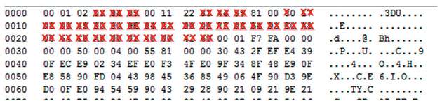 Eine Wireshark-Momentaufnahme des TCAM, wenn Pakete außerhalb des akzeptierten Bereichs liegen