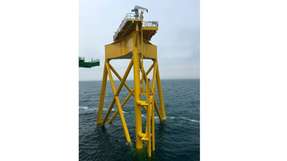 Das erste Suction-Bucket-Jacket-Fundament im Windpark Borkum Riffgrund 2.