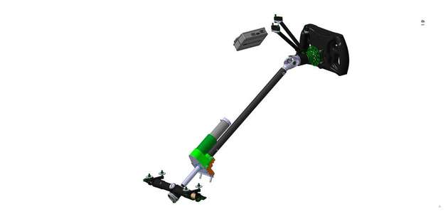 Für die Lenkung des Stuttgarter Rennwagens wurde ein bürstenloser DC-Servomotor parallel zur Lenksäule verbaut. Über ein Planetengetriebe und eine selbstentwickelte Stirnradstufe greift der Antrieb direkt an der Lenksäule an.
