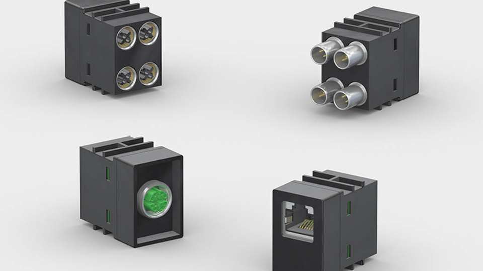 Das neue CombiTac 10-Gbit-Modul mit M12- oder RJ45-Anschluss.