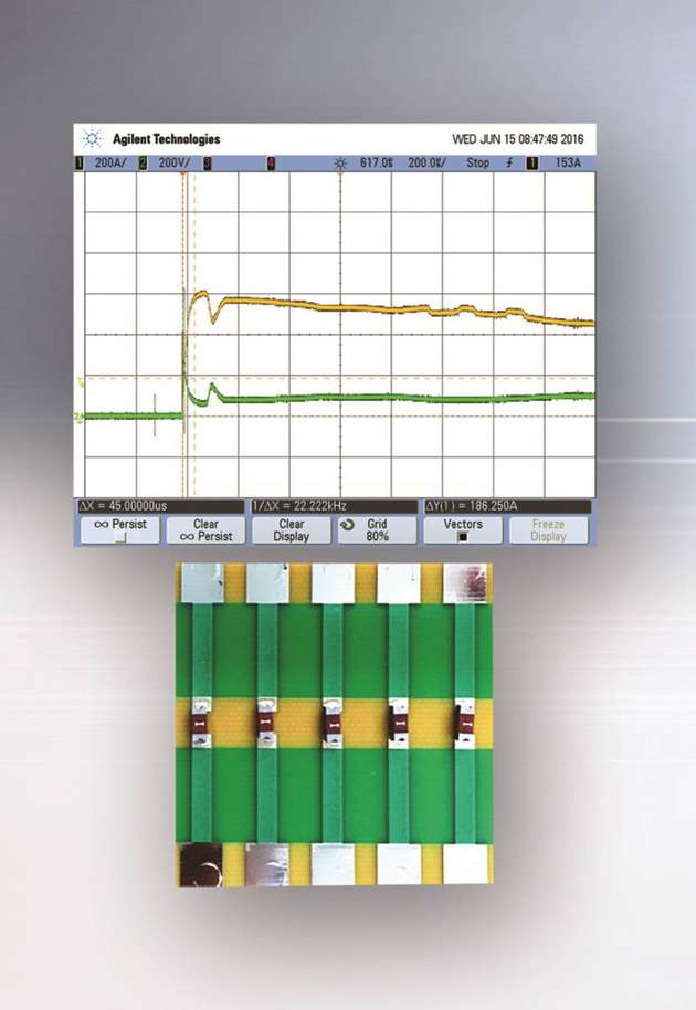 AirMatrix-Sicherung erhält keine Beschädigung nach extremen Überlastbedingungen einer katastrophalen EV-Batterie-Kurzschluss-Simulation.