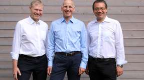Von links nach rechts: Dr. Klaus-Henning Noffz (Geschäftsführer Silicon Software), Dr. Dietmar Ley (CEO von Basler), Dr. Ralf Lay (Geschäftsführer Silicon Software).