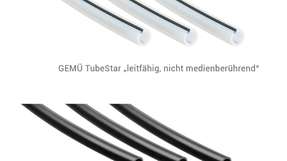Die Tubestar-Schläuche von Gemü, zu sehen in der medienberührenden und nicht-medienberührenden Variante.