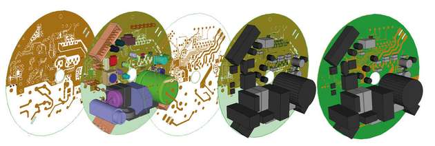 Durch den Import von detaillierten PCB-Layoutdaten wächst der digitale Zwilling einer Leiterplatine heran.