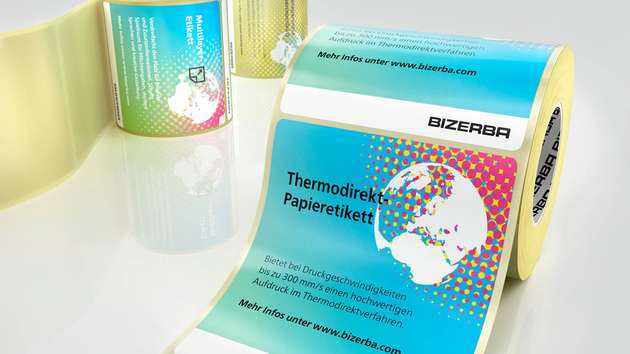 Bizerba zeigt auf der Fachpack Thermodirekt-, Multilayer- sowie speziell aus biologischen Rohstoffen hergestellte Etiketten.