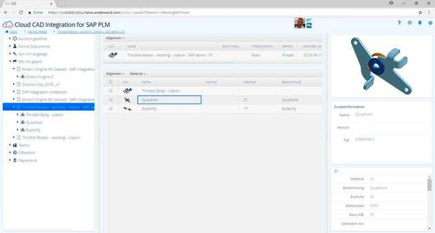 Die Cideon Cloud CAD Integration verbindet Daten von modernen Cloud-basierten CAD-Systemen wie OnShape mit SAP S/4HANA, der SAP Cloud Plattform sowie mit dem klassischen SAP ERP (basierend auf SAP ECC).