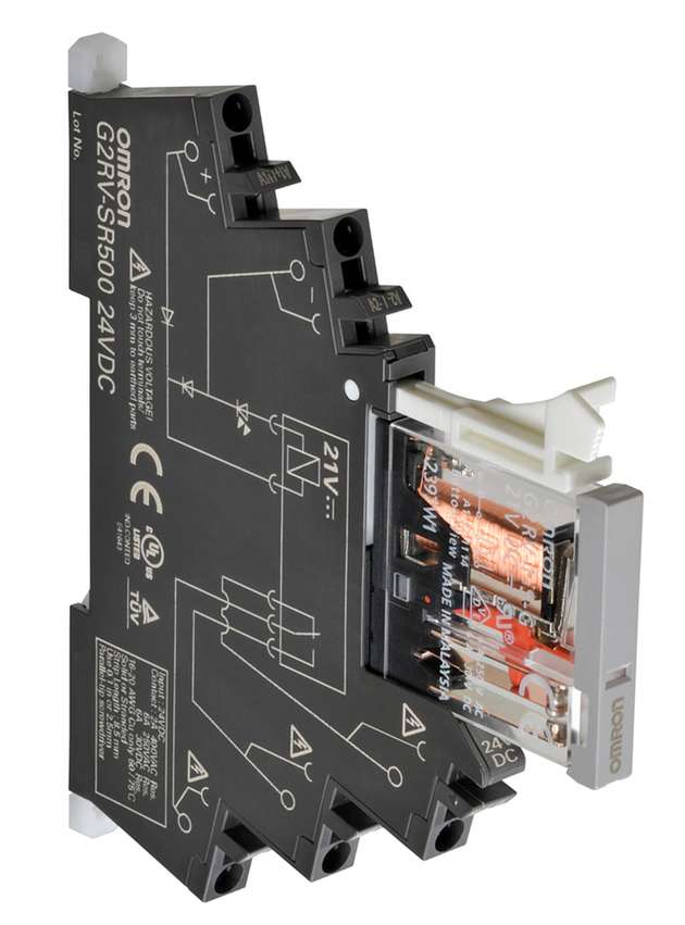 Das 6 mm breite, elektromechanisches Relais G2RV-SR von Omron verfügt über zeitsparende Funktionen, die die Montage beschleunigen.