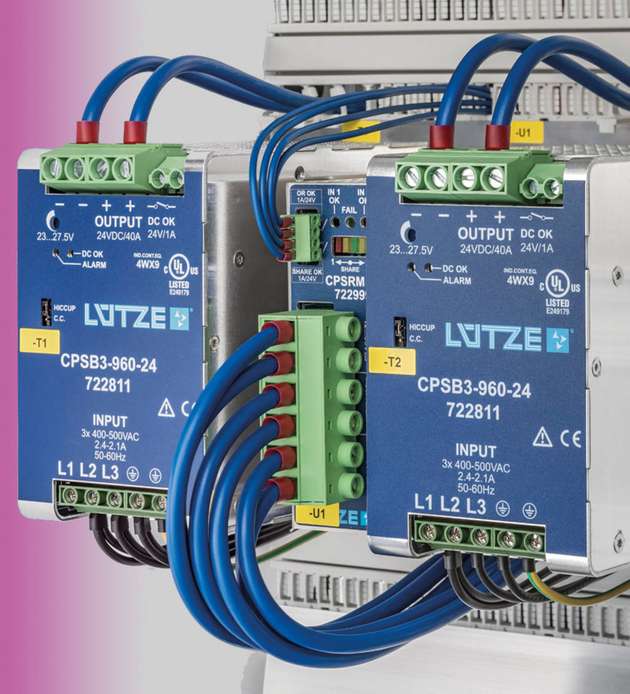 Lütze bietet mit seinen 1- , 2- oder 3-phasigen Netzteilen der Compact Serie Leistungen von 30 W bis 2400 W und Ausgangsspannungen von DC 12 V, DC 24 V, DC 48 V und DC 72 V an. Die Geräte sind somit für unterschiedlichste Bereiche der Spannungsversorgung geeignet. Für 5 Sekunden können die Netzteile bis zu 150 Prozent Leistung abgeben, um Spitzen abzufangen.
Erfahren Sie mehr: https://www.luetze.com