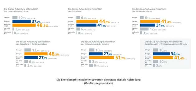 Die Energiemarktteilnehmer bewerten die eigene digitale Aufstellung.