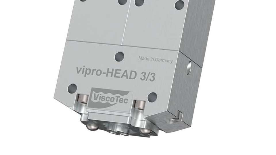 Der 2K-Druckkopf Vipro-Head für den 3D-Druck von viskosen Fluiden und Pasten.