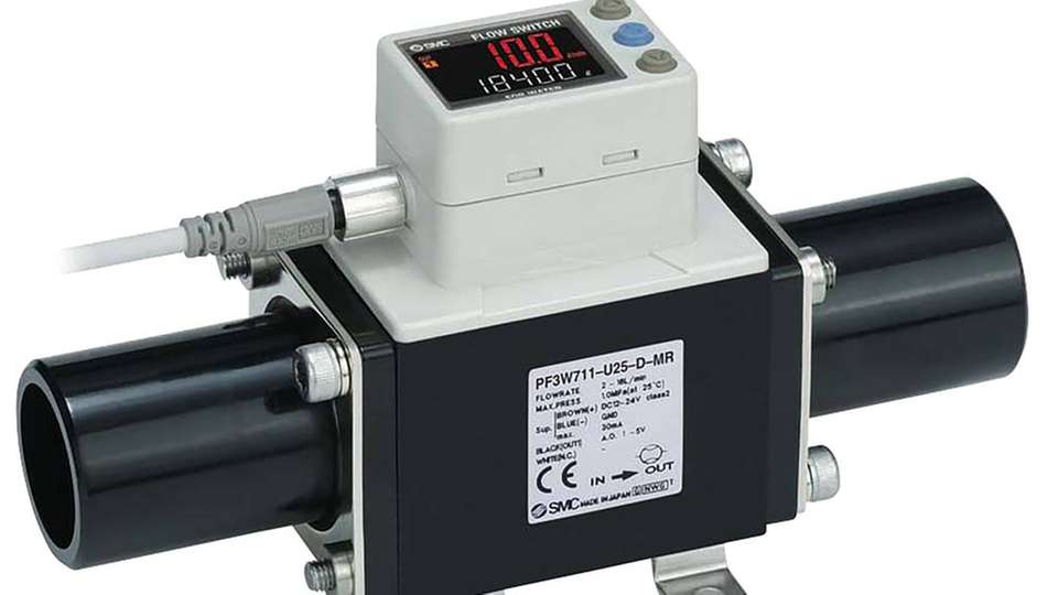 Die digitalen Durchflussmesser der Serie PF3W711 messen Wasser, Deionat oder wässrige Ethylenglykol-Lösungen mit einem Durchfluss von bis zu 100 l/min.