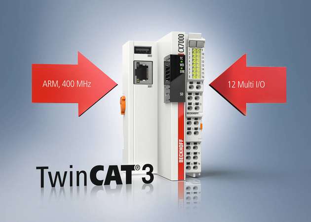 Die Embedded-PLC CX7000 verfügt über ein internes  EtherCAT-Interface und erschließt damit erstmals für den Kleinsteuerungsbereich das extrem breite Spektrum an Beckhoff- und Dritt-Komponenten für diesen weltweit etablierten Standard.