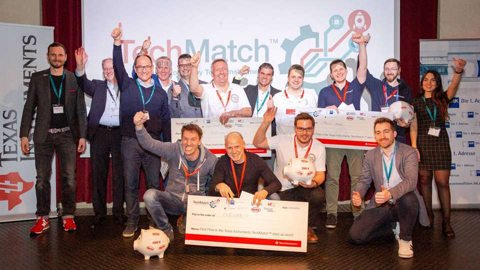 Die drei Siegerteams des TechMatch 2019 in Bielefeld.