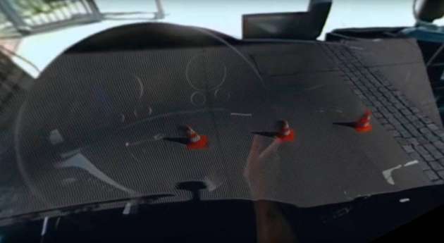 Blick durch die VR-Brille beim Rangieren mit einem LKW im Rahmen der Studie von Daniel Reichert.
