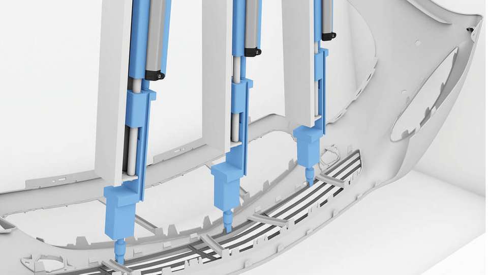 Sensorintegration auf kleinstem Bauraum: Das intelligente Positionssystem BMP mit IO-Link eignet sich im Zusammenspiel mit Pneumatik für viele Anwendungen. Hier kommt es beim Ultraschall-Schweißen von Verbundstoffen zum Einsatz.