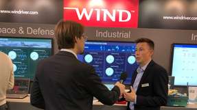 Gareth Noyes, Chief Strategy Officer von Wind River, stellt auf der Embedded World 2019 Wind Rivers neue Virtualisierung-Plattform vor.
