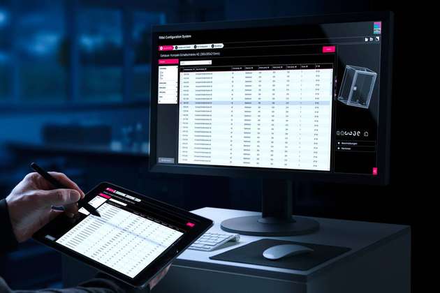 Hochwertige 3D-Daten für durchgängig digitalisierte Abläufe sind einfach über die Rittal-Website oder das Eplan Data Portal verfügbar und schaffen Wertschöpfung schon in der Lieferkette. Teilereduzierung sorgt für vereinfachtes Engineering. Konfiguration und Bestellung erfolgen einfach über das Rittal Configuration System und den Onlineshop.