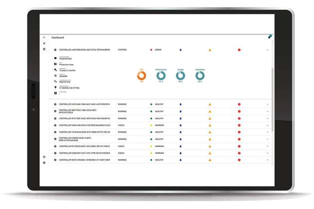 Die Cloud-Anwendung erfasst rund um die Uhr Maschinendaten, bereitet sie auf und stellt sie übersichtlich in Dashboards dar.