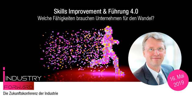 Prof. Dr. Christoph Meinel mit seinem Vortragsthema auf dem INDUSTRY.forward Summit 2019.